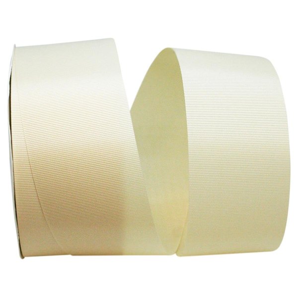 Reliant Ribbon 20.25 in. 50 Yards Grosgrain Allure Ribbon, Ivory 4600-810-16K